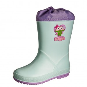 Dětská obuv Coqui Rainy collar fur /mint - 